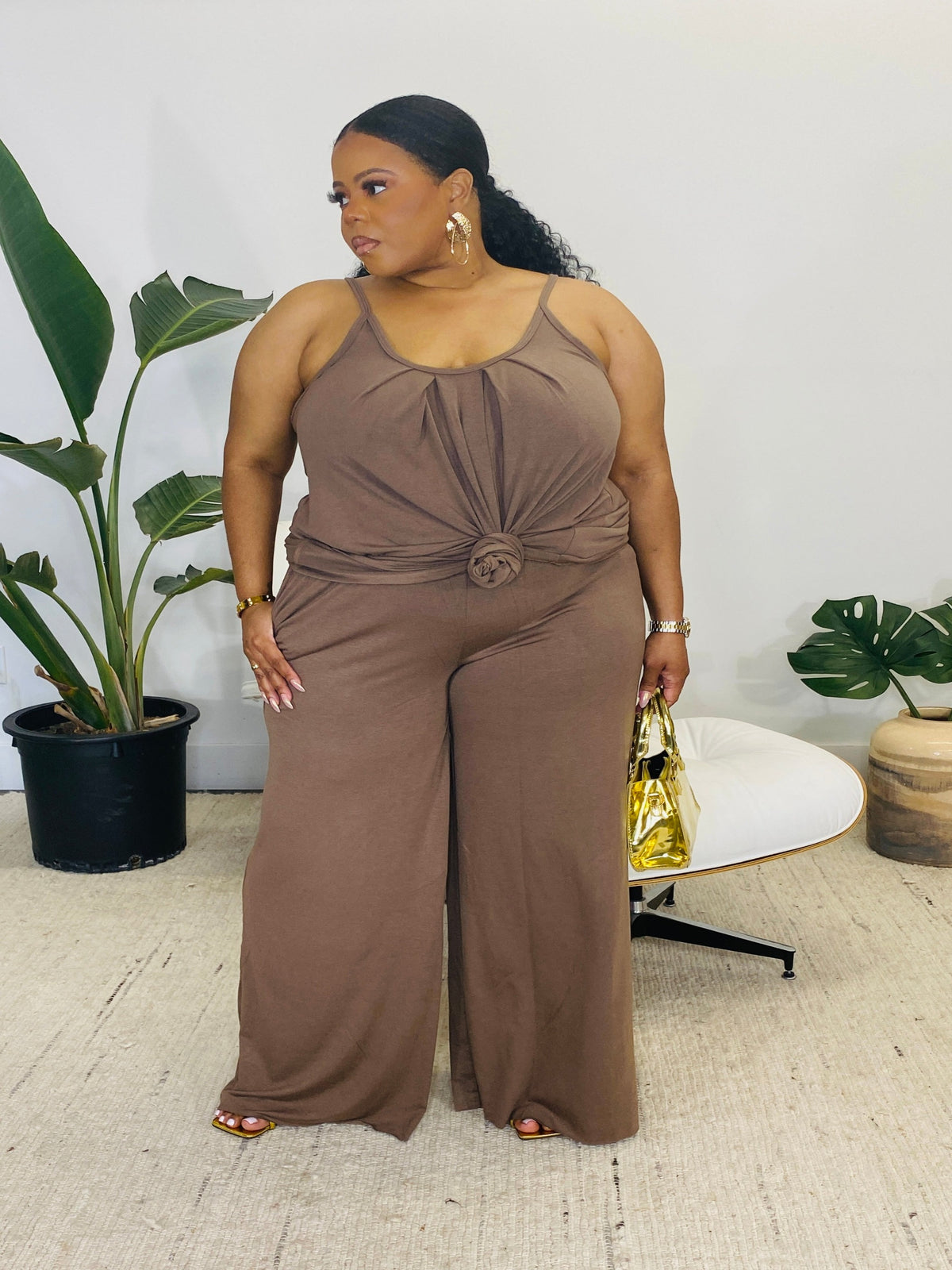 Cheyenne Wide-Leg Pant Set | Mocha