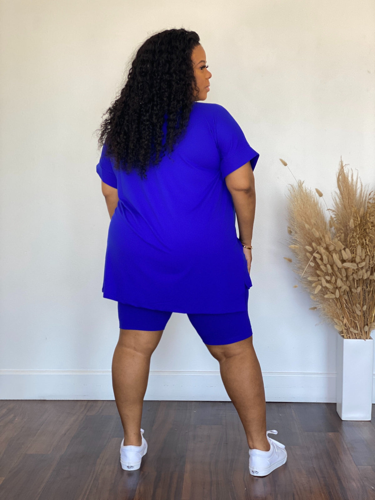 Serene Biker Short Set | Bright Blue