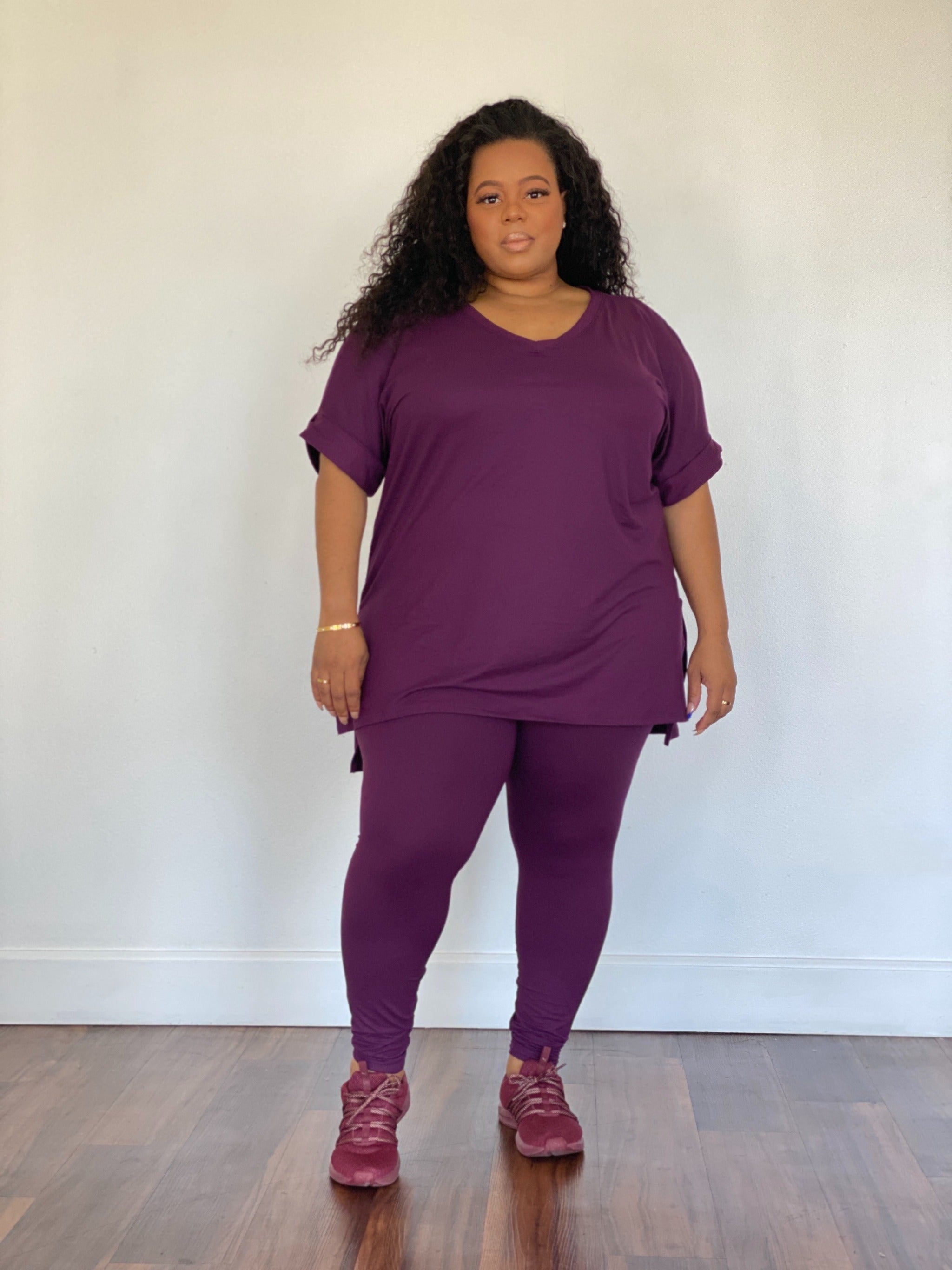 Plum leggings shop outfit